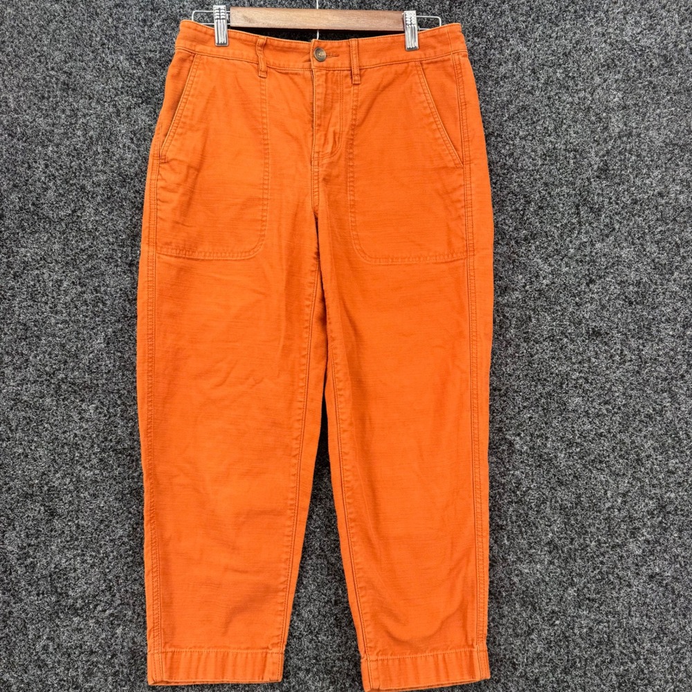 J.Crew Re-Imagined Orange Cotton Chino Straight Leg Cropped Pants 6P Petite